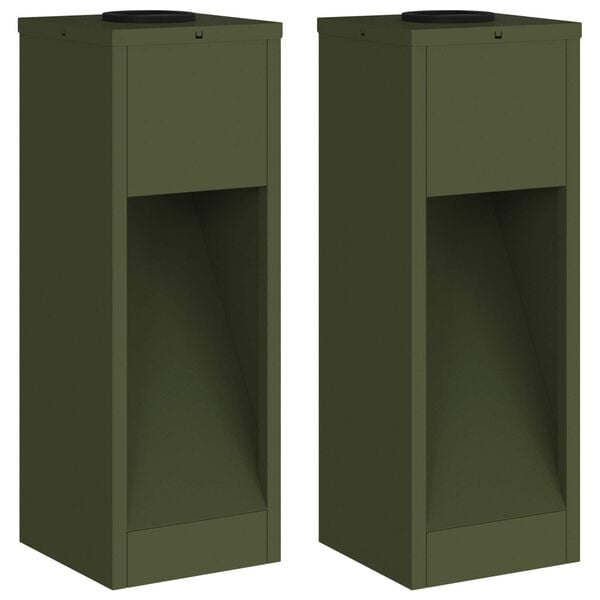 vidaXL Napelemes LED Útjelző Lámpa 2 pcs Olajzöld