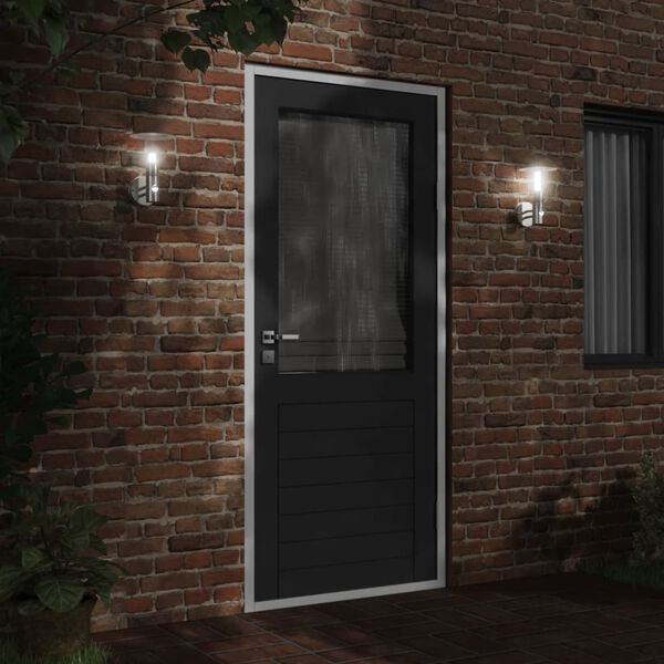 vidaXL ezüstszínű rozsdamentes acél kültéri érzékelős falilámpa