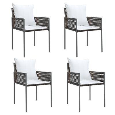 vidaXL 4 db barna polyrattan kerti szék párnával 54x61x83 cm