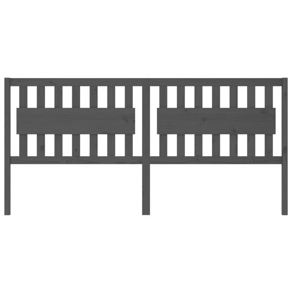 vidaXL szürke tömör fenyőfa ágyfejtámla 205,5x4x100 cm