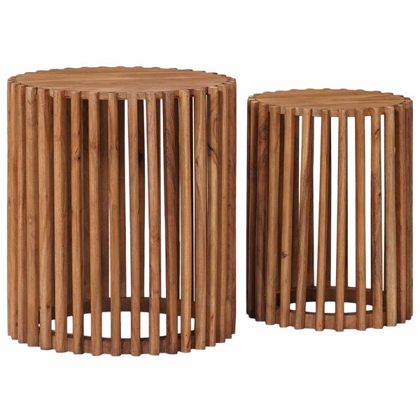 vidaXL Kisasztal k&eacute;szlet t&aacute;rol&oacute;val ajt&oacute;val Barna 40 x 40 x 45 cm