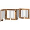 vidaXL &Ouml;sszecsukhat&oacute; kutyaker&iacute;t&eacute;s &aacute;llv&aacute;nyokkal 4 pcs Antik Fa 321 cm