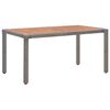 vidaXL sz&uuml;rke polyrattan &eacute;s t&ouml;m&ouml;r ak&aacute;cfa kerti asztal 150 x 90 x 75 cm