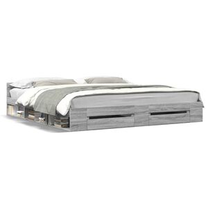 vidaXL sonoma t&ouml;lgysz&iacute;nű szerelt fa &aacute;gykeret fi&oacute;kokkal 200 x 200 cm