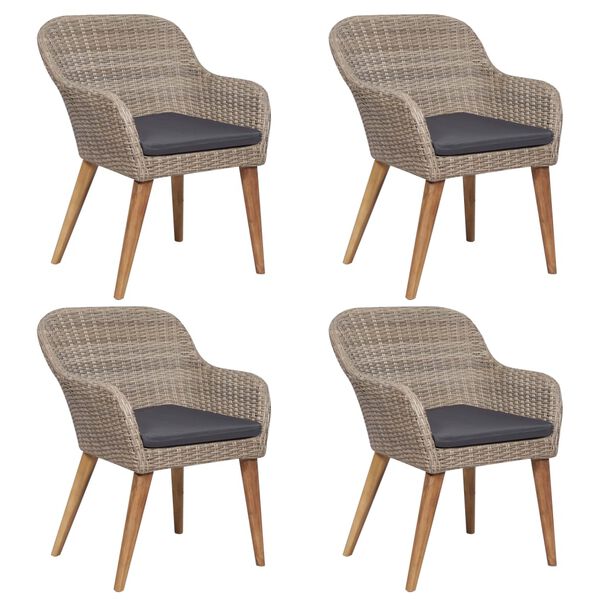 vidaXL 5 r&eacute;szes barna kerti &eacute;tkezőgarnit&uacute;ra