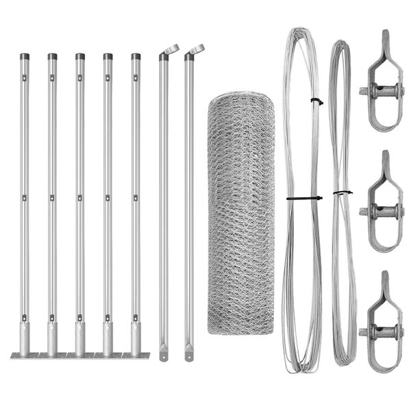 vidaXL Ker&iacute;t&eacute;soszlop Ez&uuml;st 10 x 0,5 m (25 mm h&aacute;l&oacute;) Ac&eacute;l