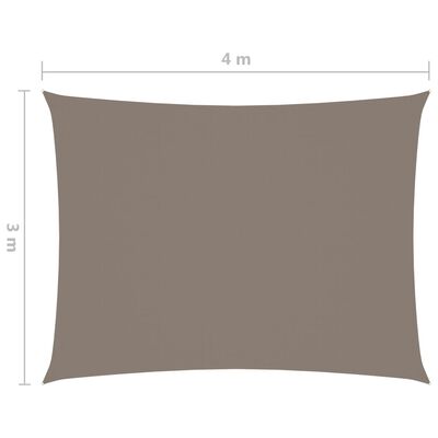 vidaXL tópszínű téglalap alakú oxford-szövet napvitorla 3 x 4 m
