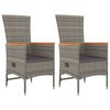 vidaXL 2 db sz&uuml;rke polyrattan d&ouml;nthető kerti sz&eacute;k p&aacute;rn&aacute;kkal