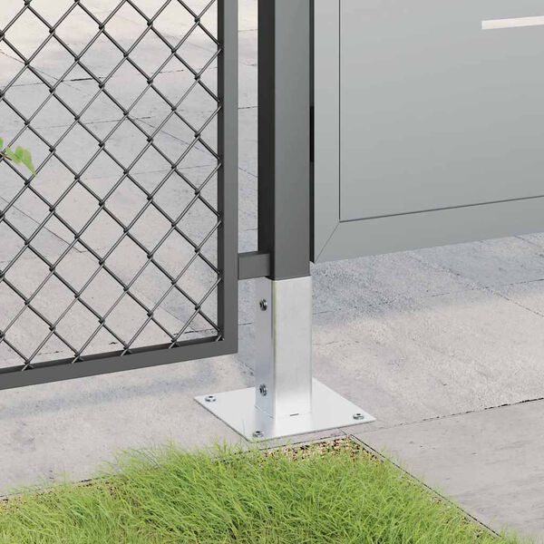 vidaXL 4 db horganyzott ac&eacute;lb&oacute;l oszlopalapok n&eacute;gyzet alak&uacute;ak 51x51 mm