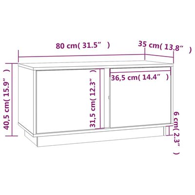 vidaXL tömör fenyőfa TV-szekrény 80x35x40,5 cm