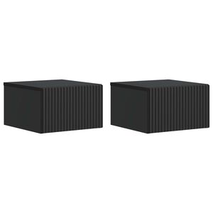 vidaXL Fali &eacute;jjeli szekr&eacute;ny 2 pcs Fekete 33 x 34,5 x 20 cm Szerelt Fa