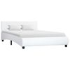 vidaXL fehér LED-es műbőr ágykeret 140 x 200 cm