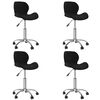 vidaXL 4 db fekete bársony forgó étkezőszék