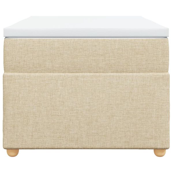 vidaXL krémszínű szövet rugós ágy matraccal 80 x 200 cm