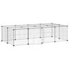vidaXL 20 paneles fekete ac&eacute;l kis&aacute;llatketrec ajt&oacute;val 140 x 70 x 35 cm