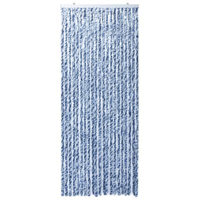 vidaXL kék, fehér és ezüstszínű zsenília rovarfüggöny 90 x 220 cm