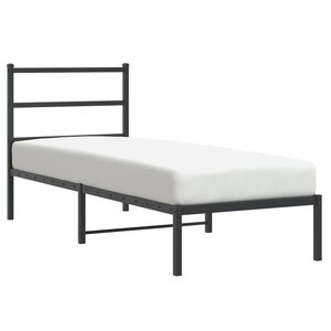 vidaXL fekete f&eacute;m &aacute;gykeret fejt&aacute;ml&aacute;val 75 x 190 cm