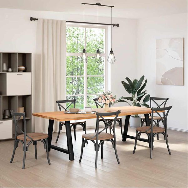 vidaXL 2 db A-alakú étkezőasztal láb fekete 100 x (72-73) cm acél étkezőasztal láb