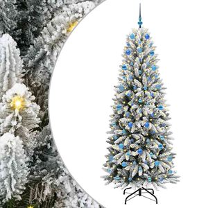 vidaXL Mű kar&aacute;csonyfa Feh&eacute;r 210 cm PVC &eacute;s műanyag &eacute;s ac&eacute;l &eacute;s PE