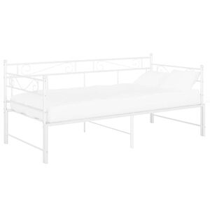 vidaXL feh&eacute;r f&eacute;m kih&uacute;zhat&oacute; kanap&eacute;&aacute;gy-keret 90 x 200 cm