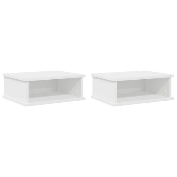 vidaXL &Eacute;jjeli asztal 2 pcs Feh&eacute;r 40 x 31 x 15 cm Faanyag