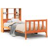 vidaXL viaszbarna t&ouml;m&ouml;r fa k&ouml;nyvespolcos &aacute;gy matrac n&eacute;lk&uuml;l 75 x 190 cm