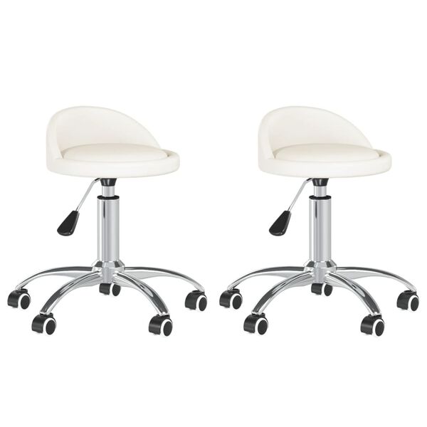 vidaXL 2 db fehér műbőr forgó étkezőszék