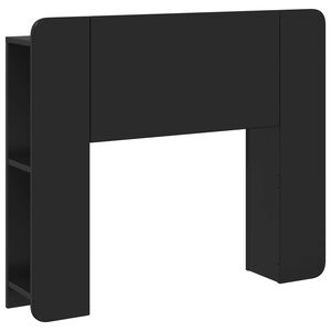 vidaXL Fejhajt&oacute; szekr&eacute;ny t&aacute;rol&oacute;val Fekete Szerelt Fa