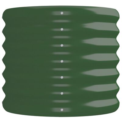 vidaXL zöld porszórt acél kerti magaságyás 224x40x36 cm