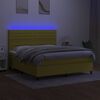 vidaXL z&ouml;ld sz&ouml;vet rug&oacute;s &eacute;s LED-es &aacute;gy matraccal 180 x 200 cm