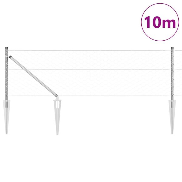 vidaXL Ker&iacute;t&eacute;soszlop Ez&uuml;st 10 x 0,6 m (50 mm r&aacute;cs) Ac&eacute;l