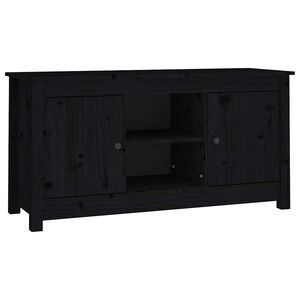 vidaXL fekete t&ouml;m&ouml;r fenyőfa TV-szekr&eacute;ny 103 x 36,5 x 52 cm