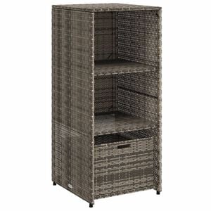 vidaXL sz&uuml;rke polyrattan kerti t&aacute;rol&oacute;szekr&eacute;ny 50 x 55 x 115 cm