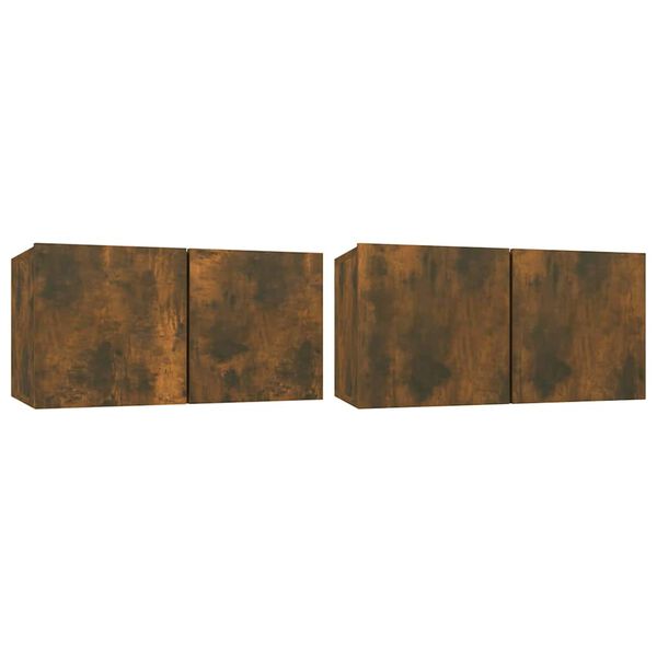 vidaXL 2 db f&uuml;st&ouml;s t&ouml;lgy sz&iacute;nű f&uuml;ggő TV-szekr&eacute;ny 60 x 30 x 30 cm