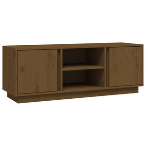 vidaXL m&eacute;zbarna t&ouml;m&ouml;r fenyőfa TV-szekr&eacute;ny 110 x 35 x 40,5 cm