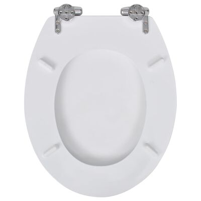 vidaXL lassan csukódó egyszerű tervezésű fehér MDF WC-ülőke