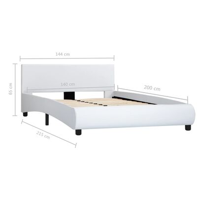 vidaXL fehér műbőr ágykeret 140 x 200 cm