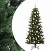 vidaXL Műkar&aacute;csonyfa g&ouml;mbbel 210 cm 300 LED Meleg feh&eacute;r PVC &eacute;s PE Z&ouml;ld