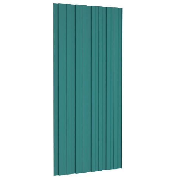 vidaXL 36 db zöld horganyzott acél tetőpanel 100 x 45 cm