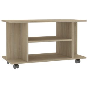 vidaXL sonoma t&ouml;lgy sz&iacute;nű szerelt fa TV-szekr&eacute;ny g&ouml;rgőkkel 80x40x45 cm