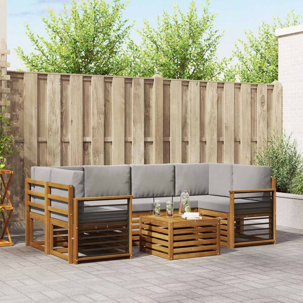 vidaXL &Uuml;lőgarnit&uacute;r&aacute;k 7 pcs Term&eacute;szetes &eacute;s Vil&aacute;gossz&uuml;rke T&ouml;m&ouml;r Ak&aacute;cfa