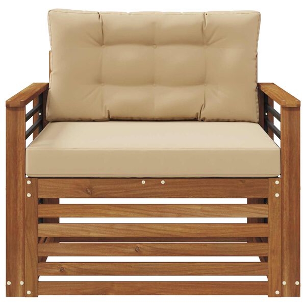 vidaXL K&uuml;lt&eacute;ri kanap&eacute; szett T&ouml;m&ouml;r ak&aacute;cfa &eacute;s poli&eacute;szter Term&eacute;szetes