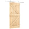 vidaXL Cs&uacute;sz&oacute; ajt&oacute; Term&eacute;szetes &eacute;s Feh&eacute;r 95 x 210 cm Szil&aacute;rd Fenyőfa