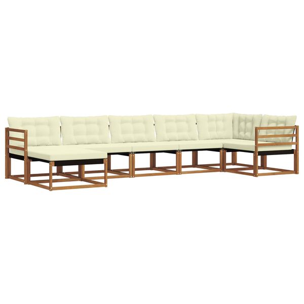 vidaXL K&uuml;lt&eacute;ri kanap&eacute; szett p&aacute;rn&aacute;val 21 pcs Term&eacute;szetes &eacute;s kr&eacute;msz&iacute;nű