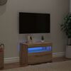vidaXL k&eacute;zműves t&ouml;lgy szerelt fa TV-szekr&eacute;ny LED-ekkel 60x35x40 cm