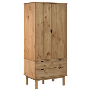 vidaXL OTTA t&ouml;m&ouml;r fenyőfa gardr&oacute;b 76,5 x 53 x 172 cm