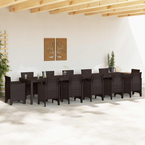 vidaXL Kerti Asztal Barna 400 x 100 x 73 cm polirattan