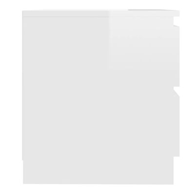 vidaXL 2 db magasfényű fehér forgácslap éjjeliszekrény 50x39x43,5 cm