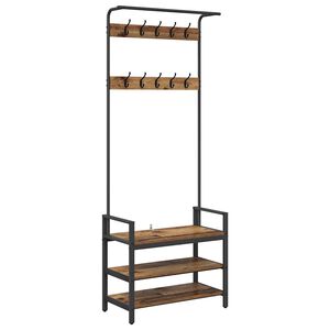vidaXL Kab&aacute;thorog polcokkal t&aacute;rol&oacute;val &Ouml;reg fa 75 x 34 x 184 cm Faanyag