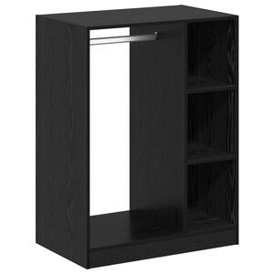 vidaXL Ruh&aacute;sszekr&eacute;ny Fekete T&ouml;lgy 77 x 48 x 102 cm Szerelt Fa